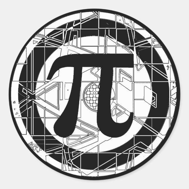 Cool Pi Symbol Classic Round Sticker (Front)