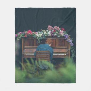 Cool Piano Artwork Fleece Blanket
