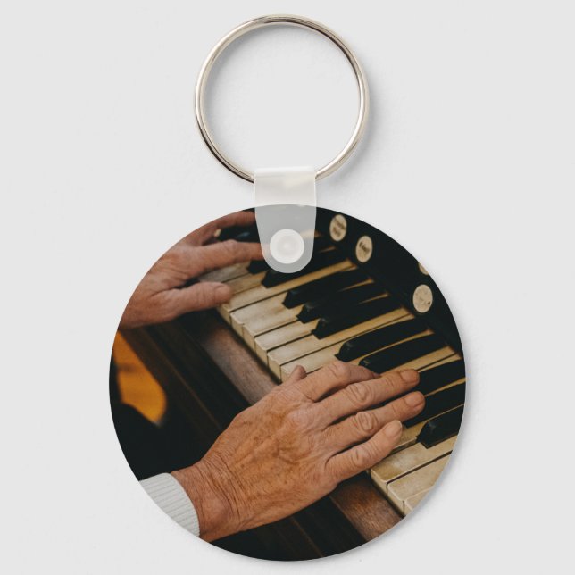 Cool Piano Artwork Key Ring (Front)