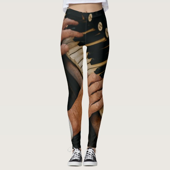 Cool Piano Artwork Leggings (Front)