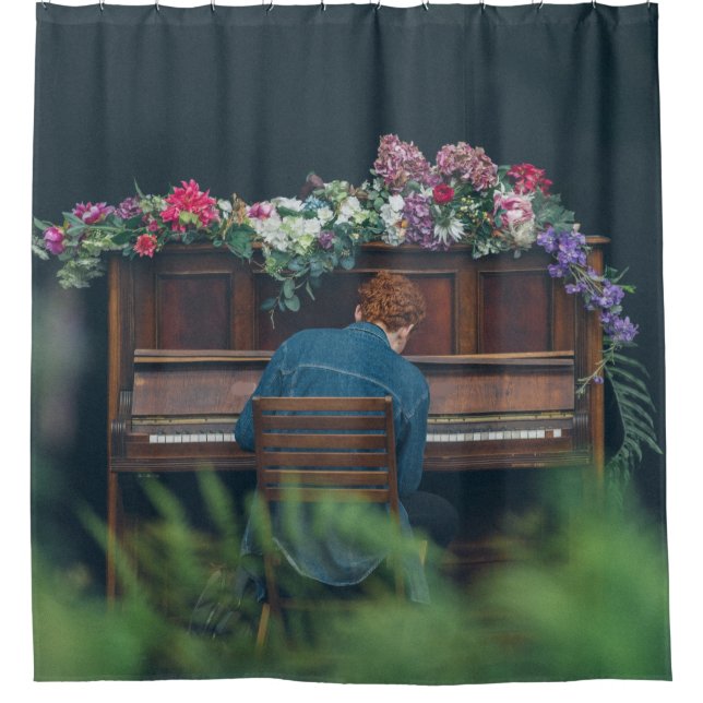 Cool Piano Artwork Shower Curtain (Front)