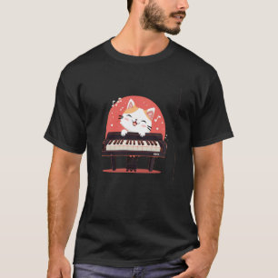 Cool Piano Cat with Keyboard Costume for Man and W T-Shirt