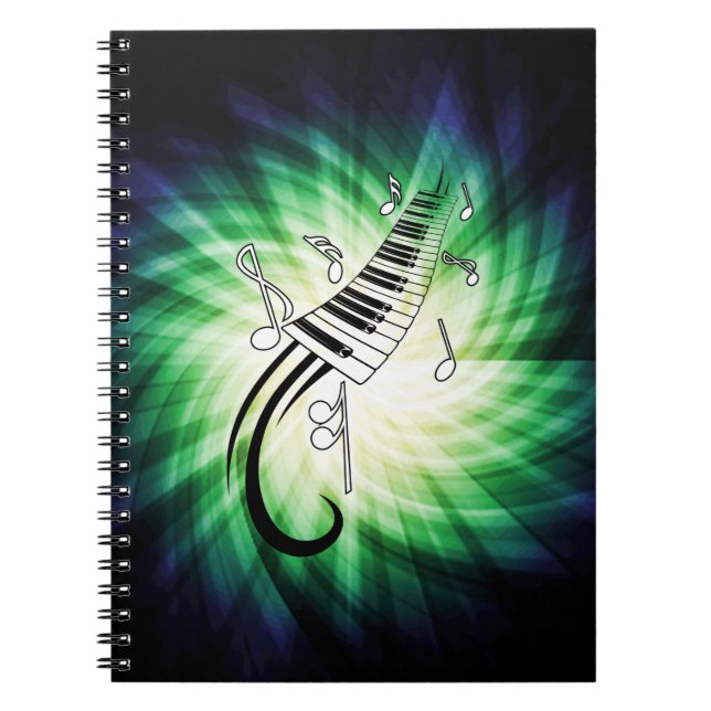 Cool Piano Design Notebook (Front)