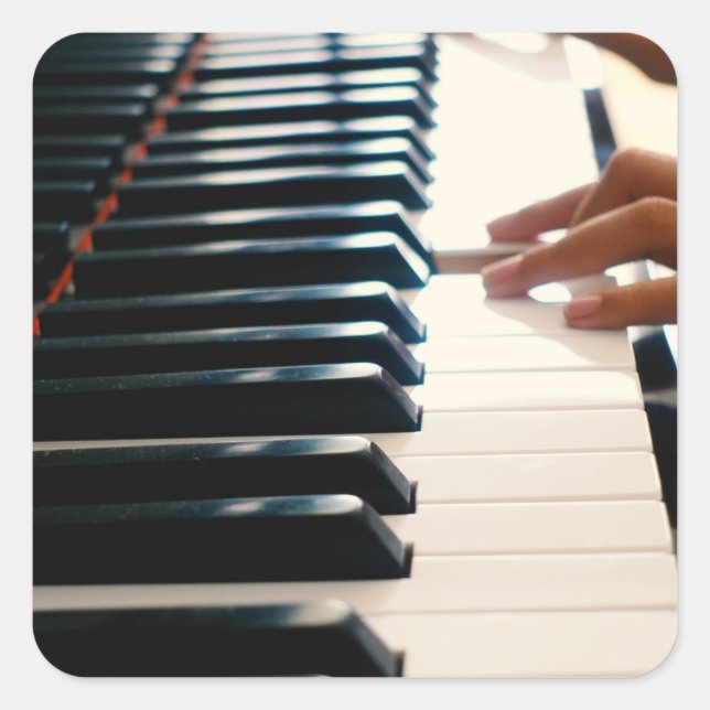 Cool Piano Design Square Sticker (Front)