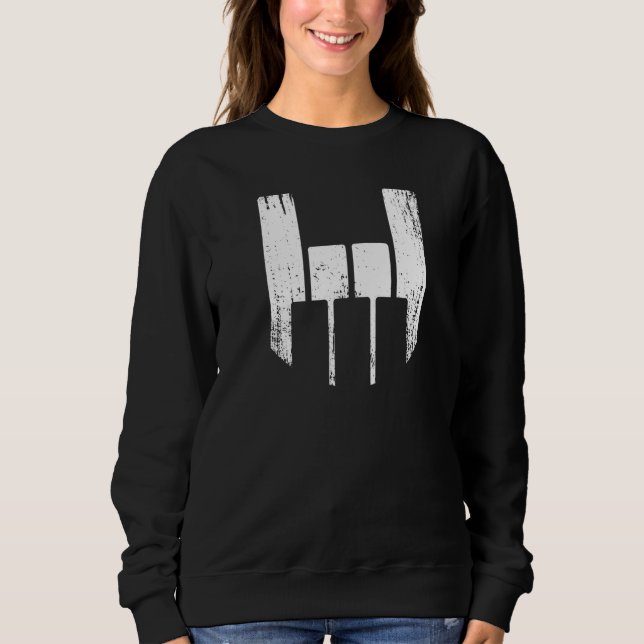 Cool Piano Rocks Hand Signal Keyboard Sweatshirt (Front)