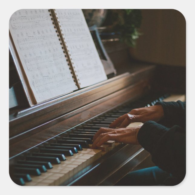 Cool Piano Square Sticker (Front)