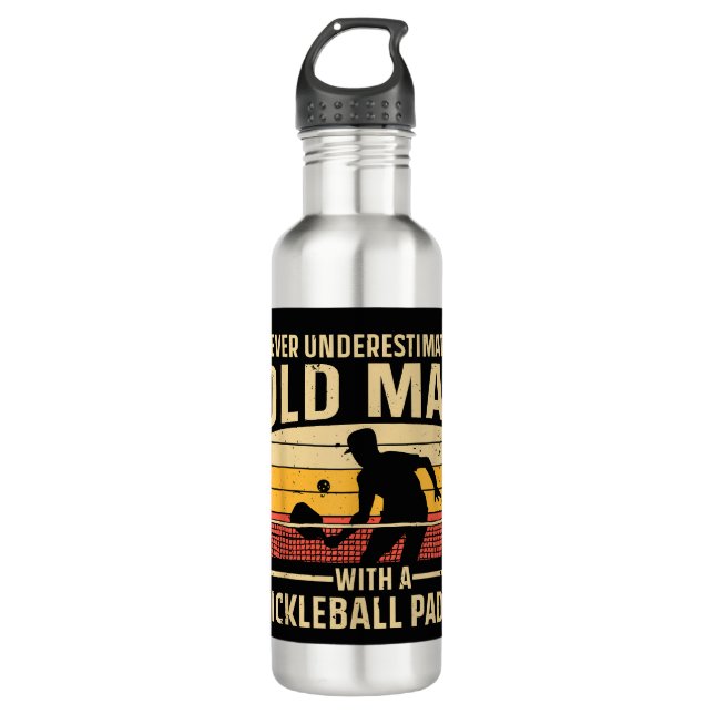Cool Pickleball Art For Men Women Paddle Picklebal 710 Ml Water Bottle (Front)