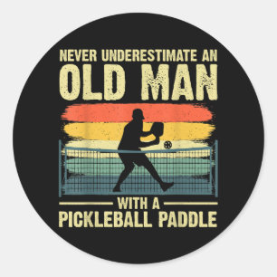 Cool Pickleball Design For Men Grandpa Pickleball  Classic Round Sticker
