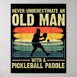 Cool Pickleball Design For Men Grandpa Pickleball Poster
