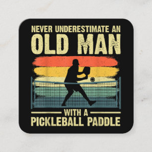 Cool Pickleball Design For Men Grandpa Pickleball  Square Business Card