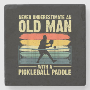 Cool Pickleball Design For Men Grandpa Pickleball  Stone Coaster