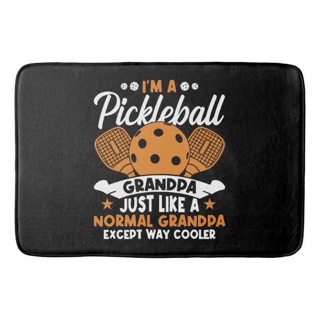 Cool Pickleball Grandpa Player Bath Mat (Front)