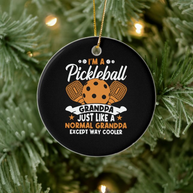 Cool Pickleball Grandpa Player Ceramic Tree Decoration (Tree)