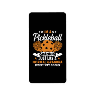 Cool Pickleball Grandpa Player Label