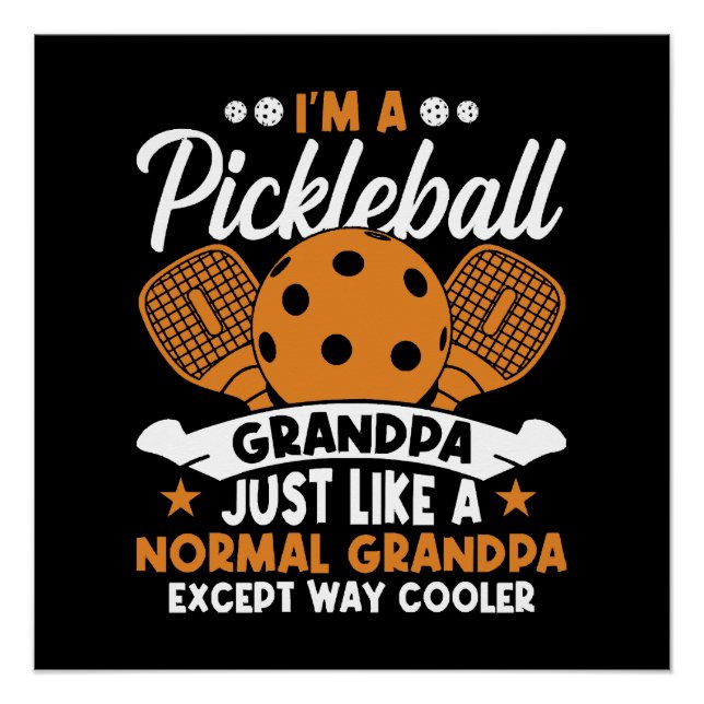 Cool Pickleball Grandpa Player Poster (Front)