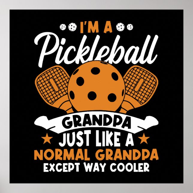 Cool Pickleball Grandpa Player Poster (Front)
