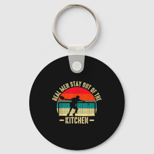 Cool pickleball real men stay out kitchen paddle key ring