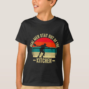 Cool pickleball real men stay out kitchen paddle T-Shirt