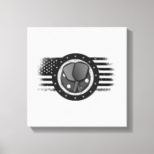 Cool Pickleball Sport USA Grunge Flag - Pickleball Canvas Print