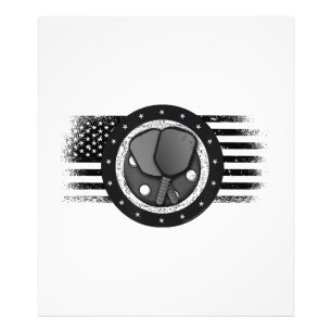 Cool Pickleball Sport USA Grunge Flag - Pickleball Photo Print
