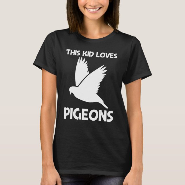 Cool Pigeon For Kids Boys Rock Dove Bird Pet T-Shirt (Front)