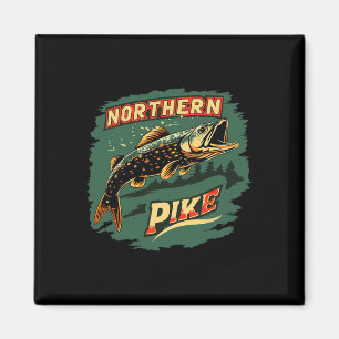 Cool Pike Fish Costume For Fishing Boys And Girls Magnet
