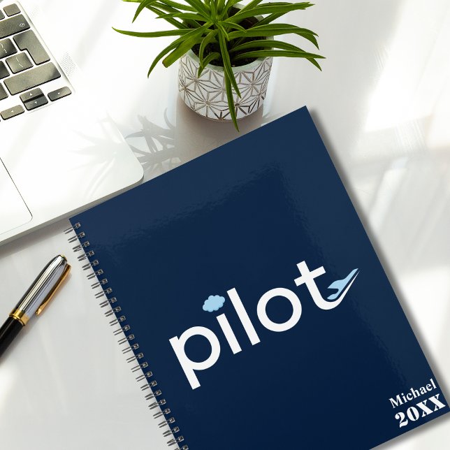 Cool 'Pilot' Typography Aeroplane & Photo, Custom Planner (Creator Uploaded)