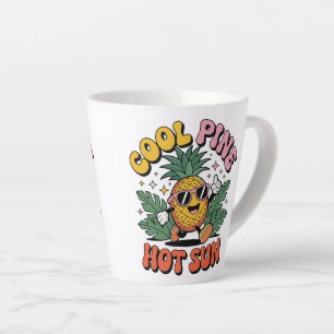 Cool Pine Hot Sun Retro Pineapple Summer Vibes Latte Mug