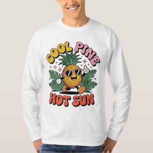 Cool Pine Hot Sun Retro Pineapple Summer Vibes T-Shirt