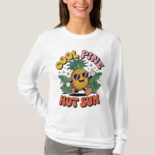 Cool Pine Hot Sun Retro Pineapple Summer Vibes T-Shirt