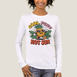 Cool Pine Hot Sun Retro Pineapple Summer Vibes Tri-Blend Shirt