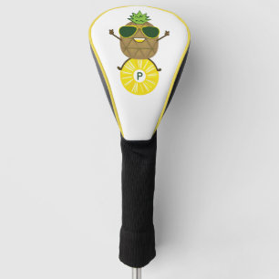 Cool Pineapple Dude Rolling on a Pineapple Ring Golf Head Cover