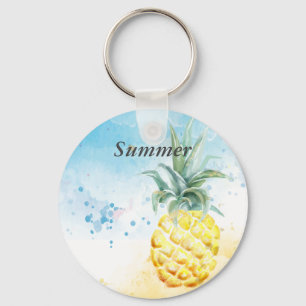 Cool Pineapple Summer Key Ring