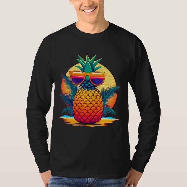 Cool Pineapple Sunset Vibes T-Shirt (Front)