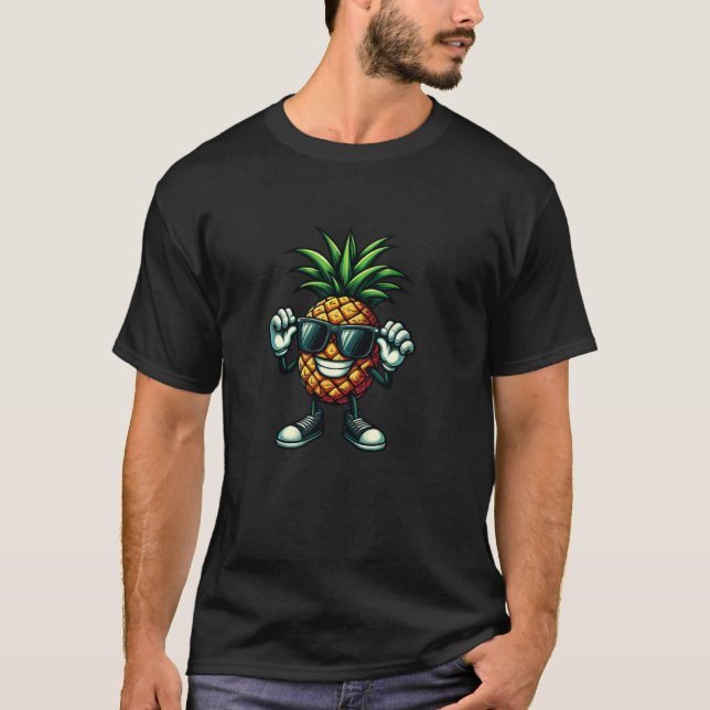 Cool Pineapple with Sunglasses T-Shirt (Front)