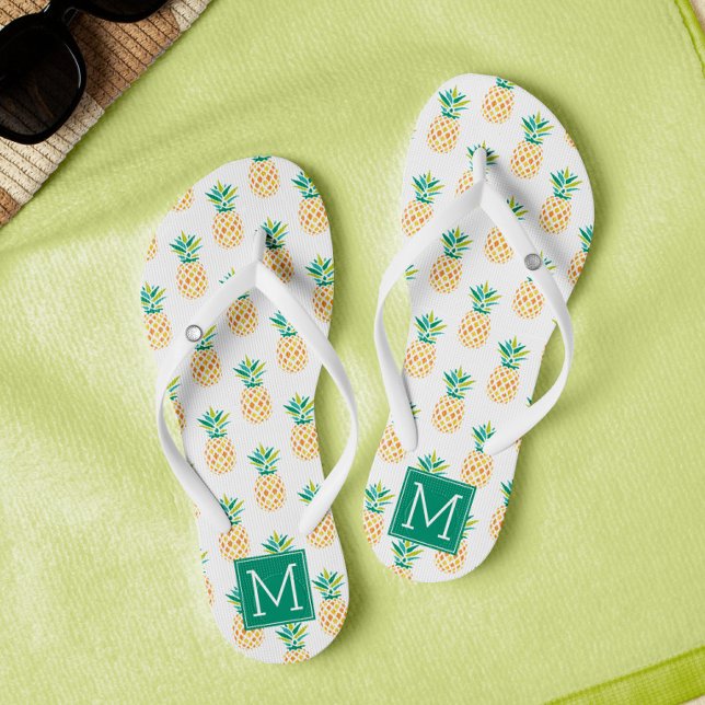 Cool Pineapples Monogrammed Jandals (Creator Uploaded)