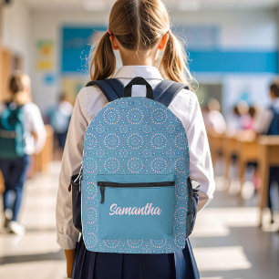 Cool Pink and Blue Modern Personalised  Printed Backpack