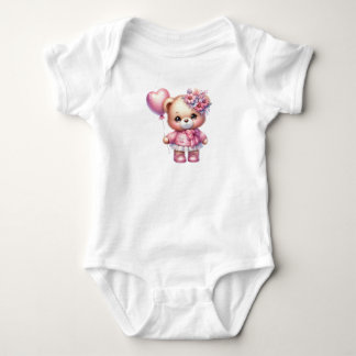 Cool Pink Bear Baby Bodysuit