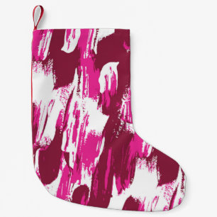 Cool pink brush stroke modern seamless pattern small christmas stocking