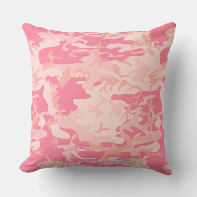 Cool Pink Camouflage Pattern Cushion (Front)