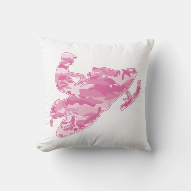 Cool Pink Camouflage Snowmobile Cushion (Front)