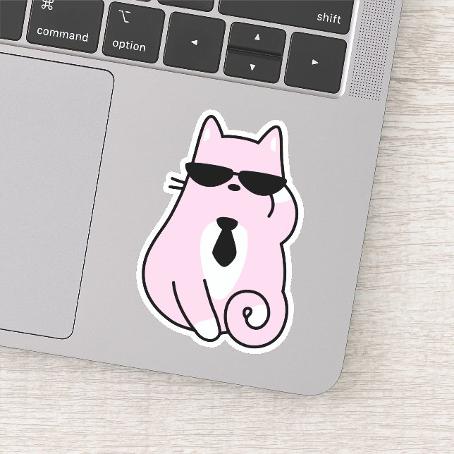 Cool Pink Cat with Sunglasses (Detail)
