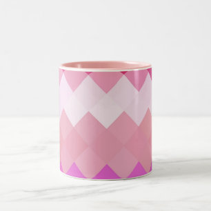 Cool Pink Diamond Chevron Pattern Two-Tone Coffee Mug