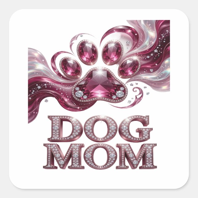 Cool Pink DOG MOM Sticker Graphic (Front)