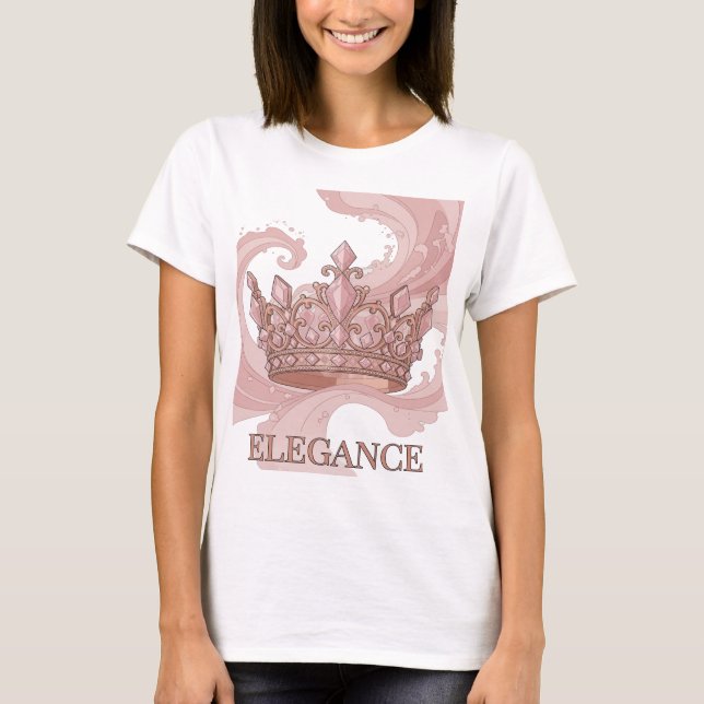 Cool Pink ELEGANCE Quote Design T-Shirt (Front)