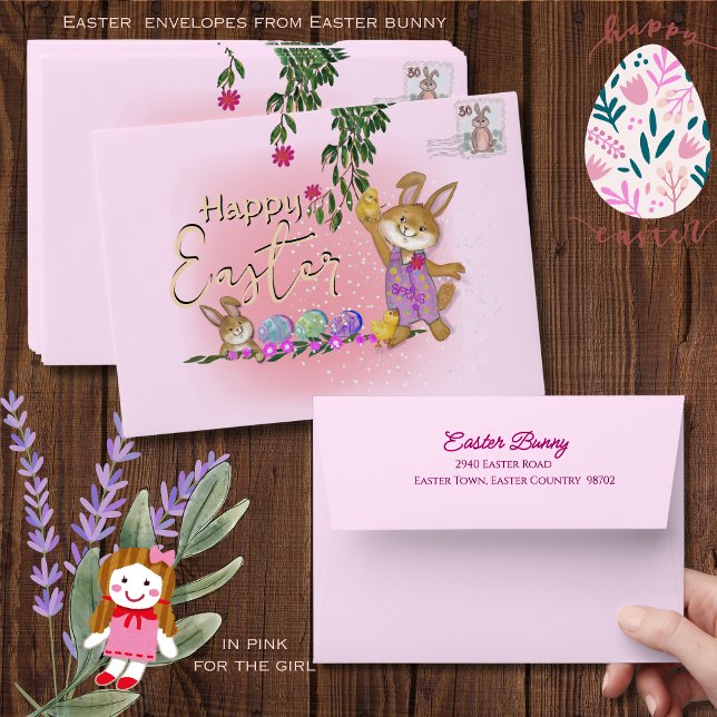  Cool pink Envelope from Easter bunny  (Cool pink Envelope from Easter bunny)