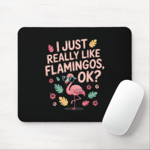 Cool Pink Flamingo Lover Gift for Men Women  Mouse Pad