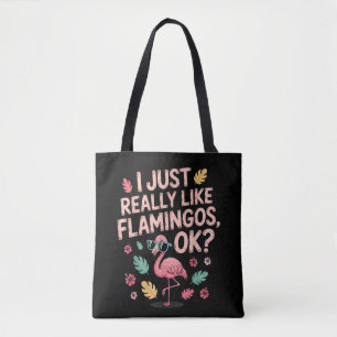 Cool Pink Flamingo Lover Gift for Men Women Tote Bag