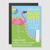 Cool Pink Flamingo Summer Pool Birthday Party
