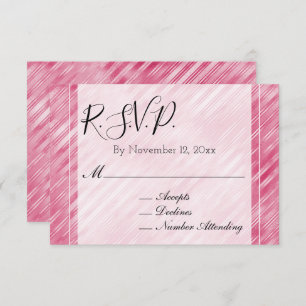 Cool Pink Glam Stripes Wedding RSVP Enclosure Card